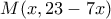\displaystyle{M(x,23-7x)}