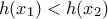 h(x_{1})<h(x_{2})