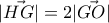 \displaystyle{|\vec{HG}|=2|\vec{GO}|}