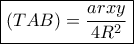 \boxed{\left( {TAB} \right) = \dfrac{{arxy}}{{4{R^2}}}}