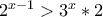 2^{x-1}>3^x*2