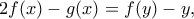 2 f(x)-g(x)=f(y)-y,