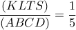 \displaystyle \frac{(KLTS)}{(ABCD)}=\frac{1}{5}