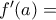 f'(a)=