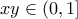 \displaystyle{xy\in (0,1]}