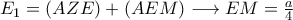 E_1=(AZE)+(AEM)\longrightarrow EM=\frac{a}{4}