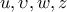 u,\upsilon ,w,z