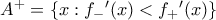 A^+=\{x: f_-{'}(x)<f_+{'}(x)\}