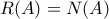 R(A) = N(A) R(A) = N(A)