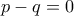 p-q = 0
