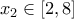 x_2 \in [2,8]