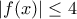 \displaystyle{\displaystyle \left| {f(x)} \right| \le 4}