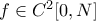 f \in C^2[0,N]