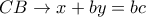 CB \to x + by = bc\,\,