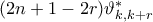 (2n+1-2r)\vartheta_{k,k+r}^{\ast} 