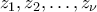 z_1, z_2, \dots, z_\nu