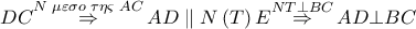 DC\overset{N\,\,\mu \varepsilon \sigma o\,\,\tau \eta \varsigma \,\,AC}{\mathop{\Rightarrow }}\,AD\parallel N\left( T \right)E\overset{NT\bot BC}{\mathop{\Rightarrow }}\,AD\bot BC