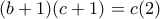 (b+1)(c+1)=c(2)