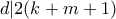 \displaystyle{d|2(k+m+1)}