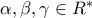 \alpha, \beta ,\gamma \in R^{*}