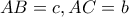 AB=c, AC=b