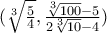 ( \sqrt[3]{\frac{5}{4}} , \frac{\sqrt[3]{100} - 5}{2 \sqrt[3]{10} - 4})