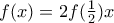 f(x)=2f(\frac{1}{2})x