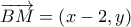 \overrightarrow {BM}  = \left( {x - 2,y} \right)