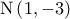 \displaystyle{ 
{\rm N}\left( {1, - 3} \right) 
}