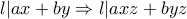 l | ax + by \Rightarrow l | axz + byz