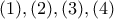(1), (2), (3), (4)