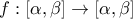 \displaystyle{f:\left[ {\alpha ,\beta } \right] \to \left[ {\alpha ,\beta } \right]}