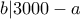 b|3000-a