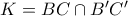K=BC\cap B'C'