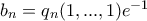b_n=q_n(1,...,1)e^{-1}