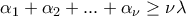 \alpha_1+\alpha_2+...+\alpha_\nu \geq \nu\lambda