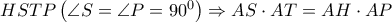 HSTP\left( \angle S=\angle P={{90}^{0}} \right)\Rightarrow AS\cdot AT=AH\cdot AP