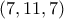 (7, 11, 7)