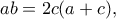 ab=2c(a+c),