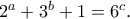 2^a+3^b+1=6^c.