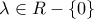 \displaystyle{\lambda  \in R - \left\{ 0 \right\}}