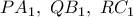 PA_1,\ QB_1,\ RC_1