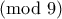 \pmod9