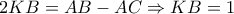 2KB=AB-AC \Rightarrow KB=1