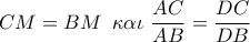 CM = BM\,\,\,\kappa \alpha \iota \,\,\dfrac{{AC}}{{AB}} = \dfrac{{DC}}{{DB}}