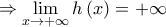 \Rightarrow \mathop {\lim }\limits_{x \to  + \infty } h\left( x \right) =  + \infty