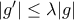 |g'|\leq \lambda |g|