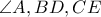 \angle A,BD, CE