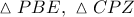 \vartriangle PBE,\ \vartriangle CPZ