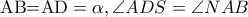 \textrm{AB=AD}=\alpha ,\angle ADS=\angle NAB